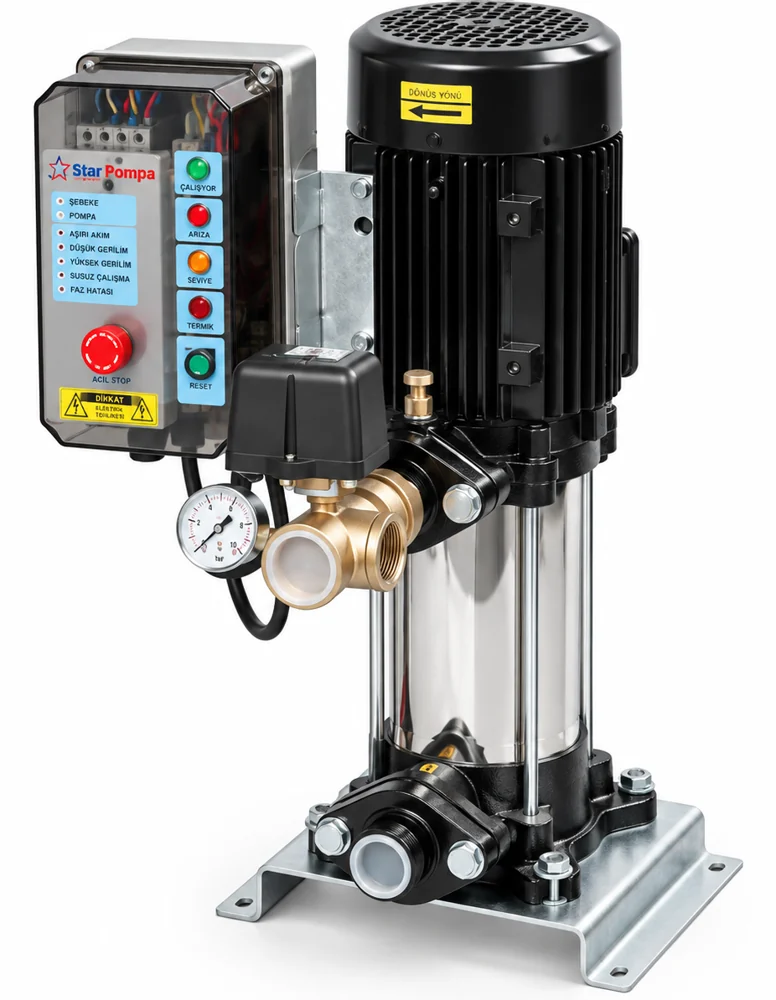 1xSD 90/4 M-T Tek Pompalı Paket Hidrofor